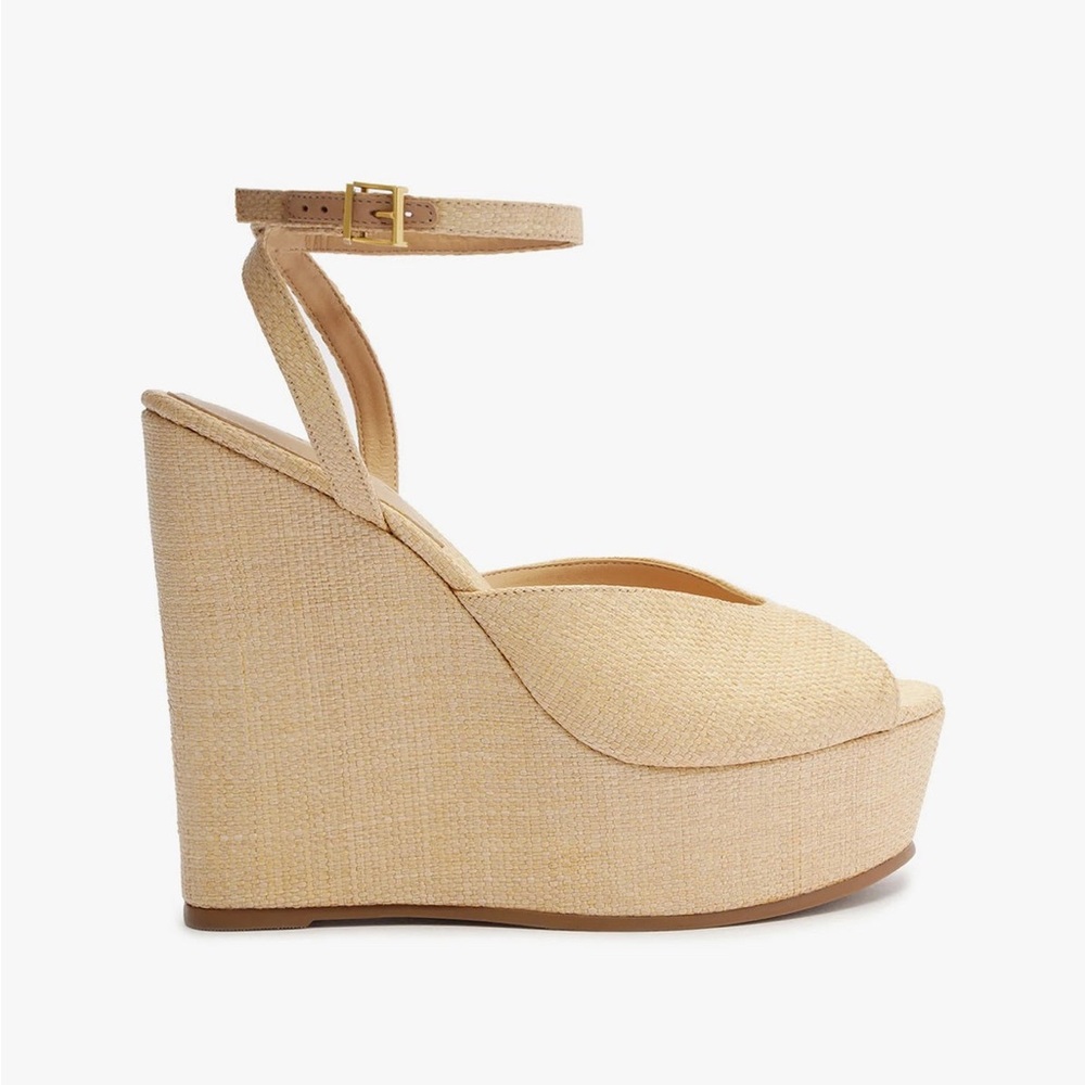 SCHUTZ Beige Wedge Sandals